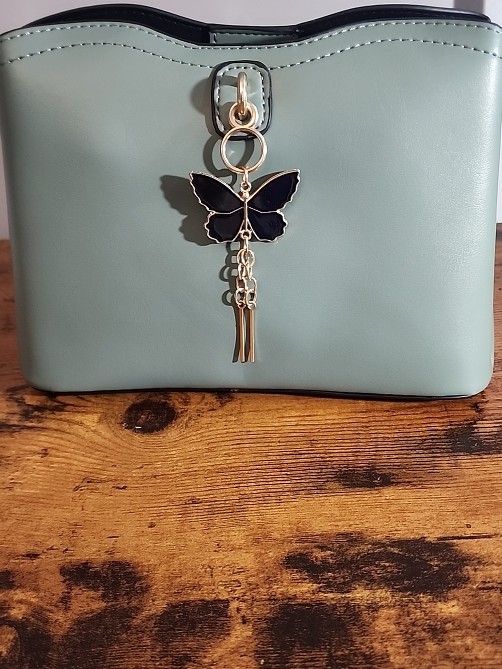 Mint Green Crossbody Bag with Butterfly Charm Firm Price Is $27 - Picture 5 of 8